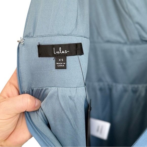 Lulus Divine Muse Slate Blue Wide Leg Jumpsuit Size XS NWT - Picture 11 of 16